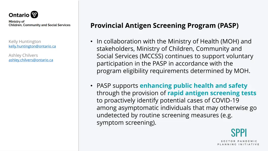 provincial antigen screening program pasp