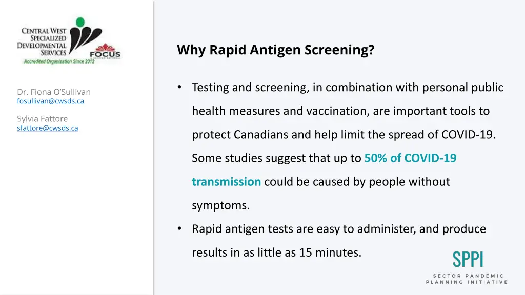 why rapid antigen screening