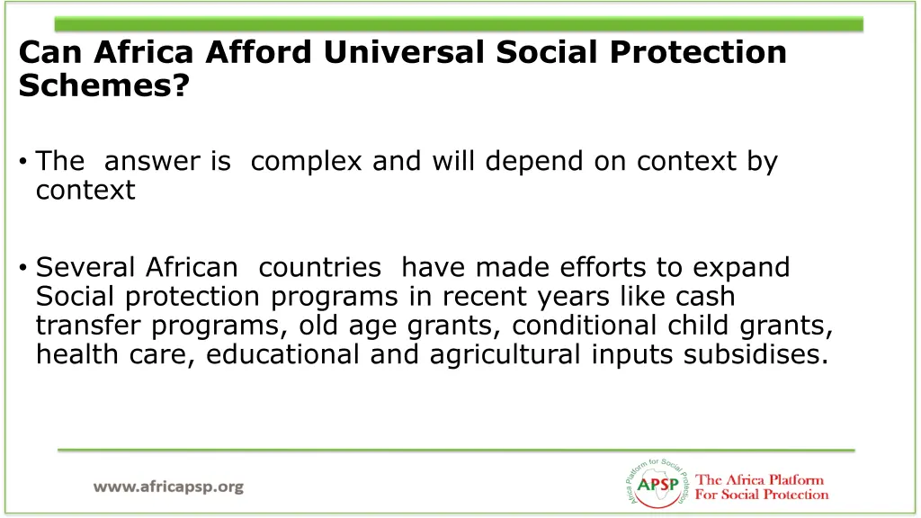 can africa afford universal social protection