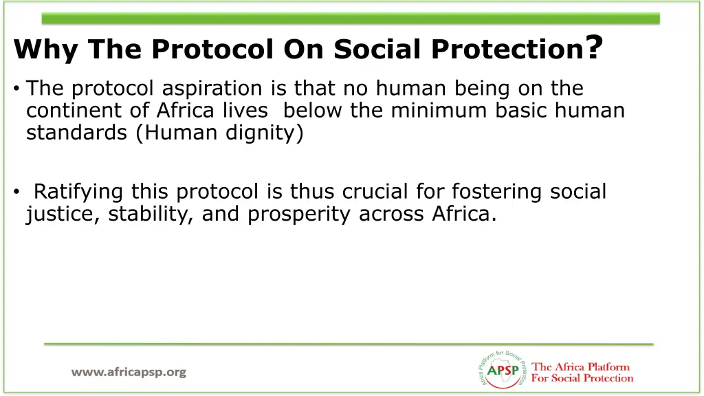 why the protocol on social protection 1