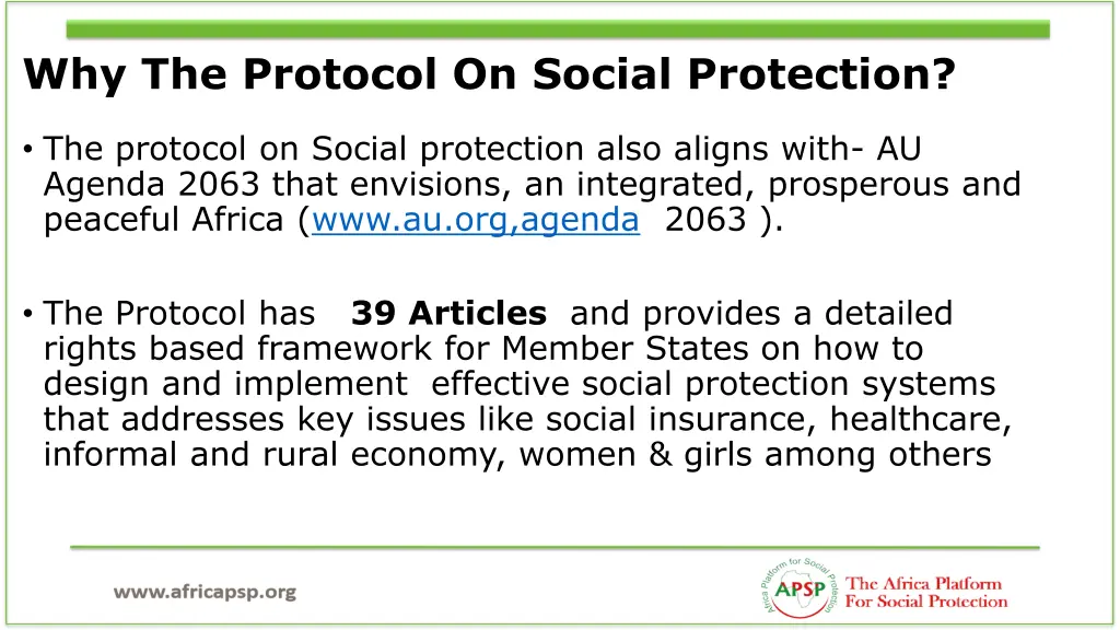 why the protocol on social protection