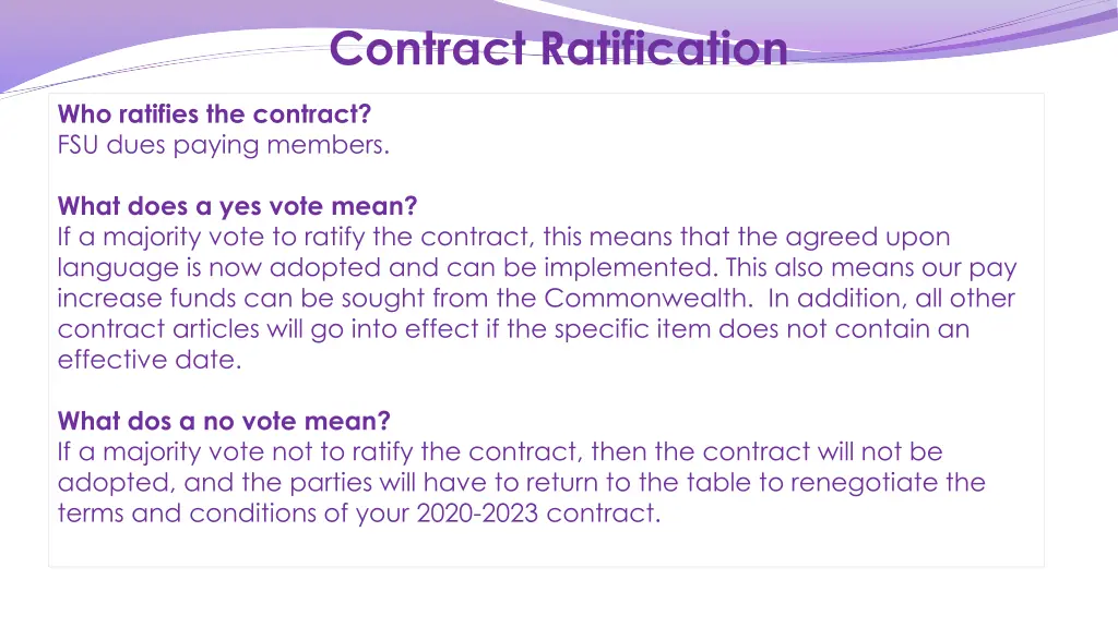 contract ratification