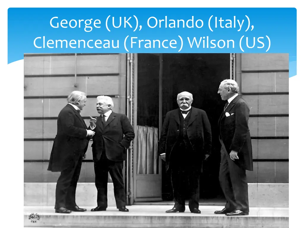 george uk orlando italy clemenceau france wilson