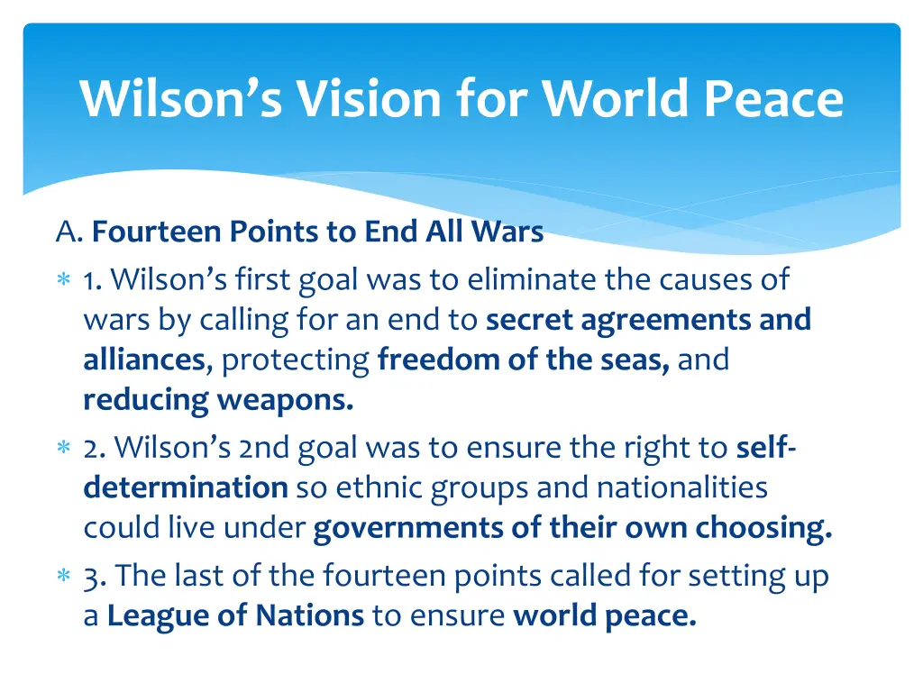 wilson s vision for world peace