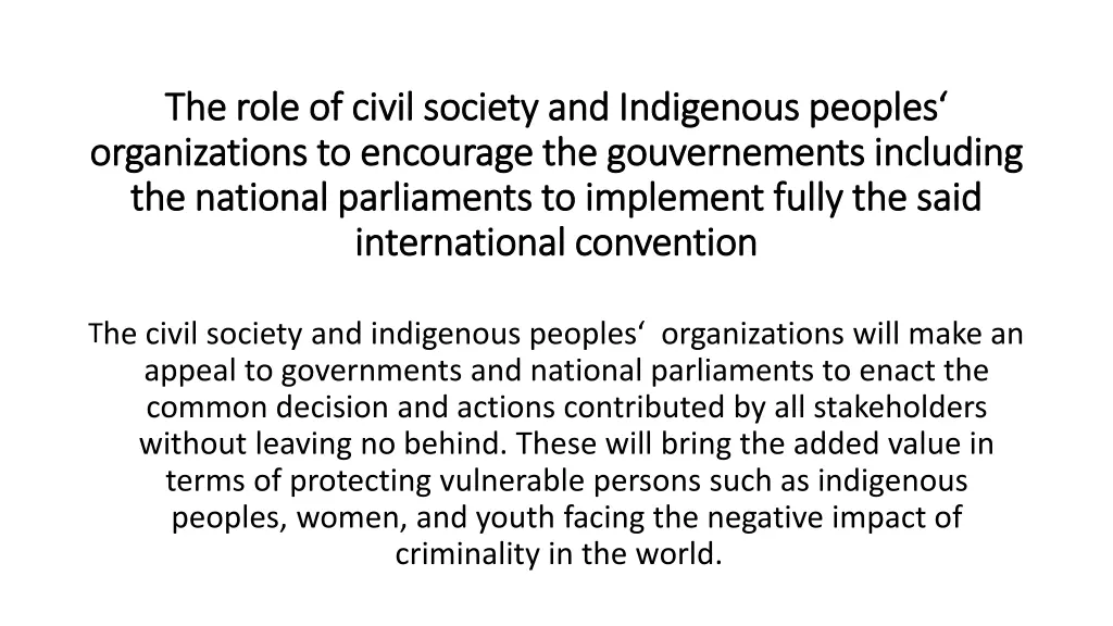 the role of civil society and indigenous peoples