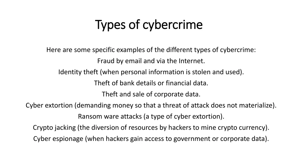 types of cybercrime types of cybercrime