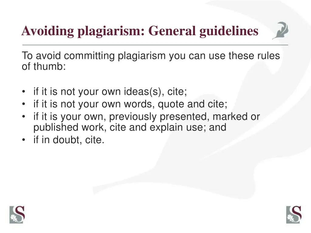 avoiding plagiarism general guidelines