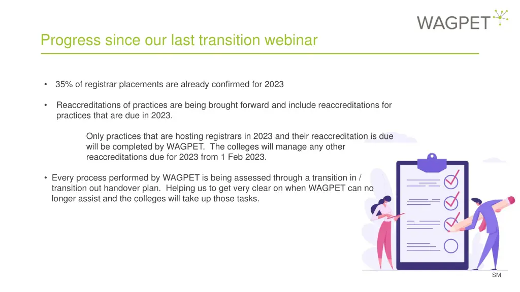 progress since our last transition webinar