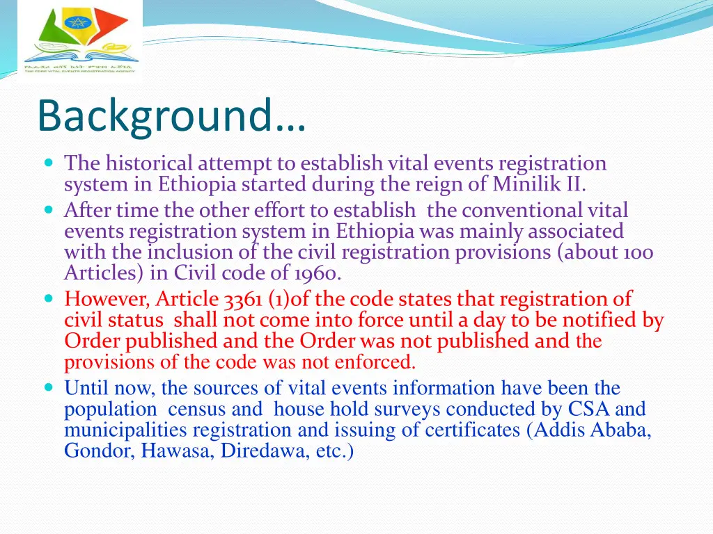 background the historical attempt to establish