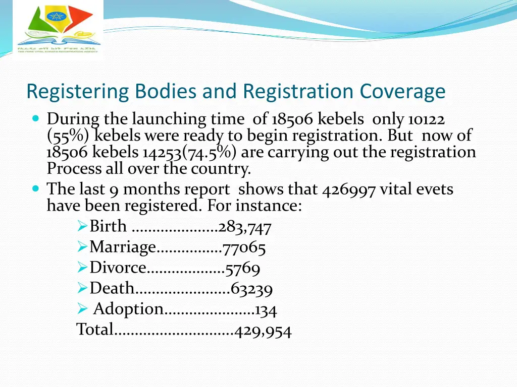 registering bodies and registration coverage