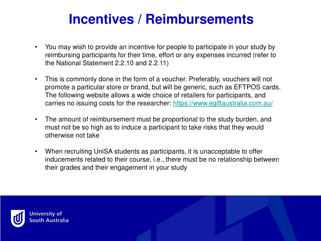 incentives reimbursements