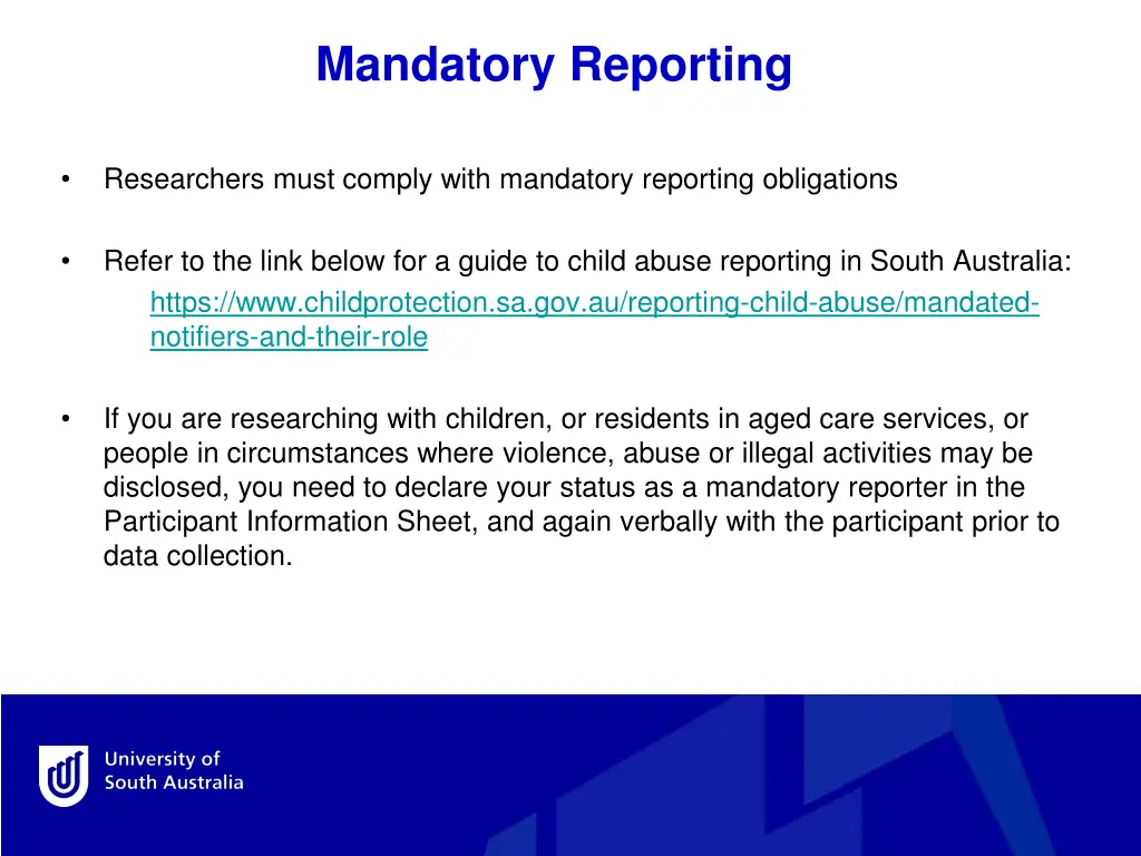 mandatory reporting