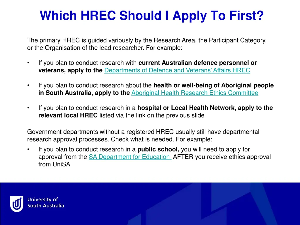 which hrec should i apply to first