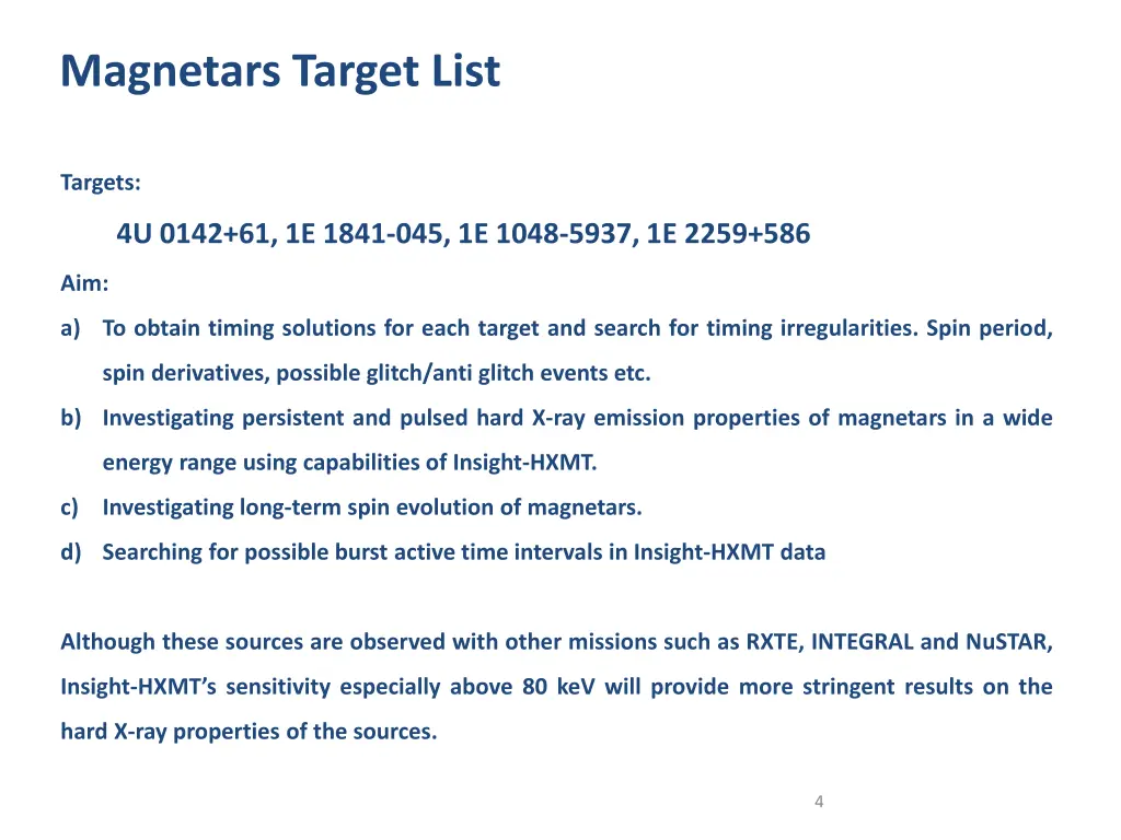 magnetars target list