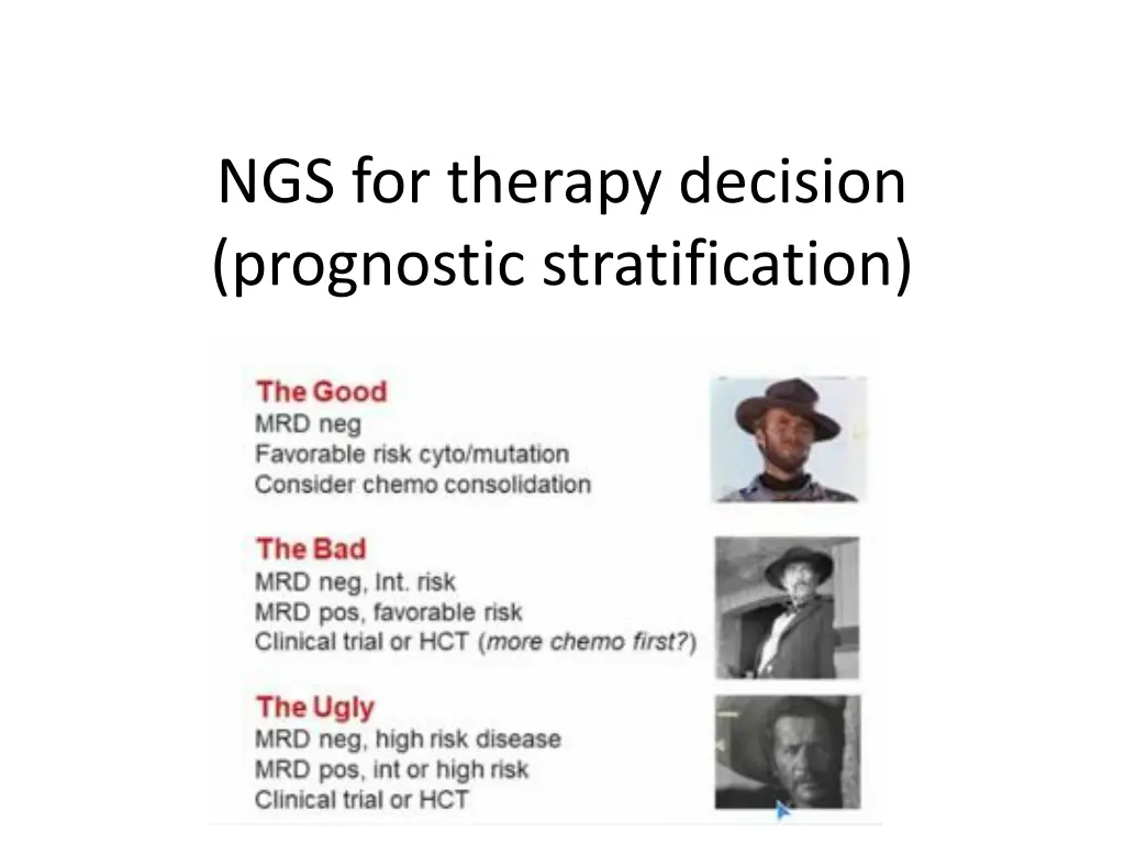 ngs for therapy decision prognostic stratification