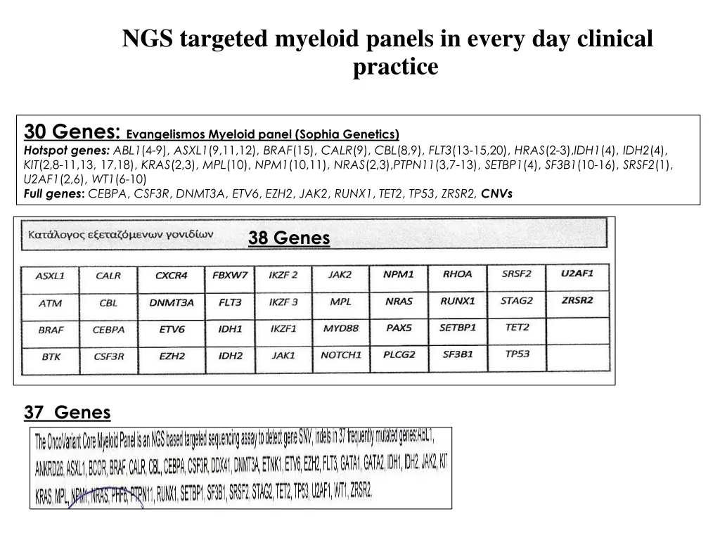 ngs targeted myeloid panels in every day clinical