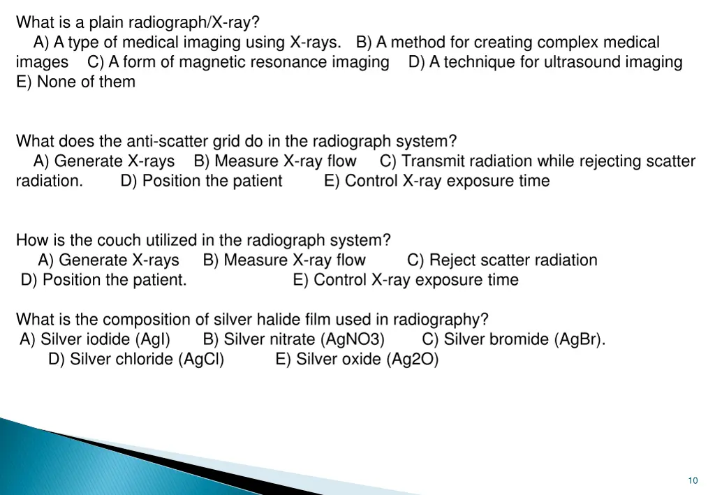 what is a plain radiograph x ray a a type