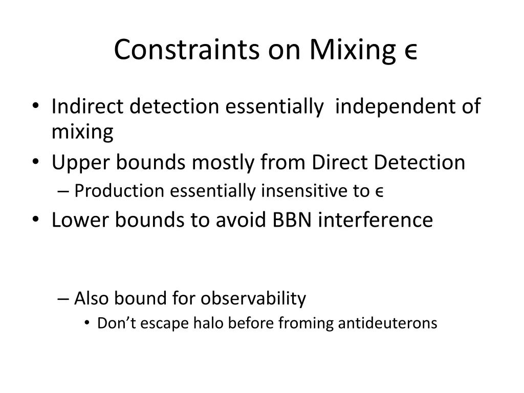 constraints on mixing