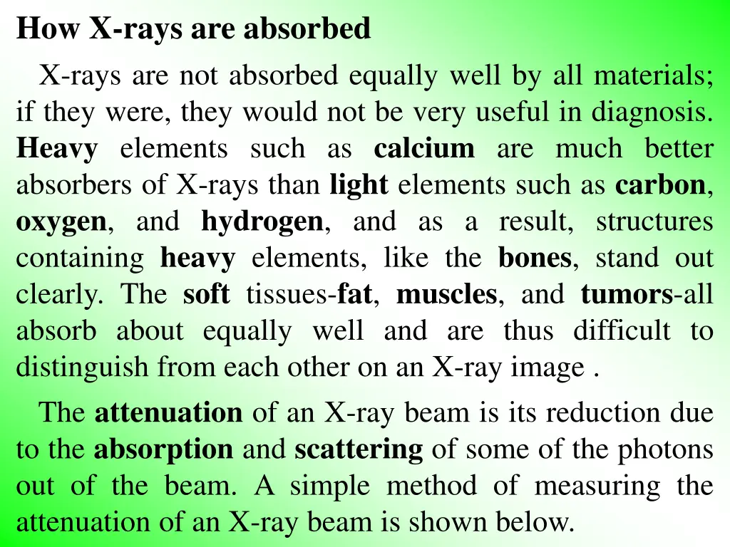 how x rays are absorbed x rays are not absorbed