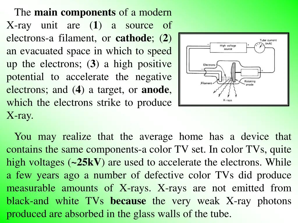 the main components of a modern x ray unit