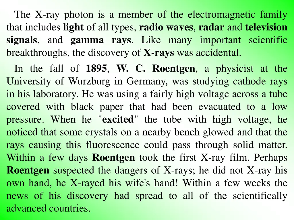 the x ray photon is a member