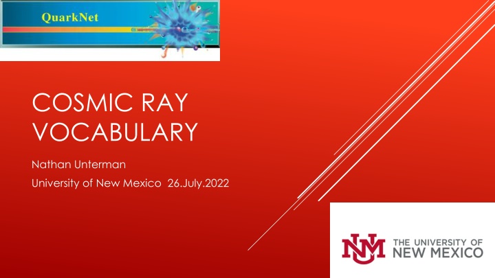 cosmic ray vocabulary