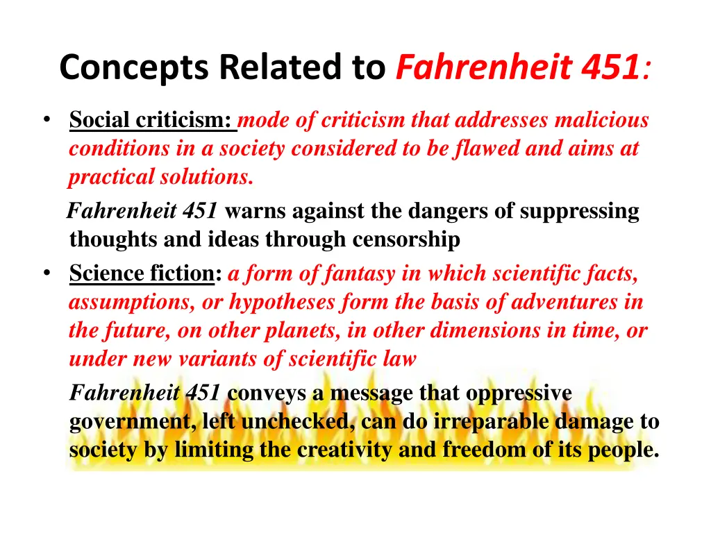 concepts related to fahrenheit 451