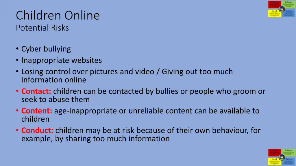 children online potential risks