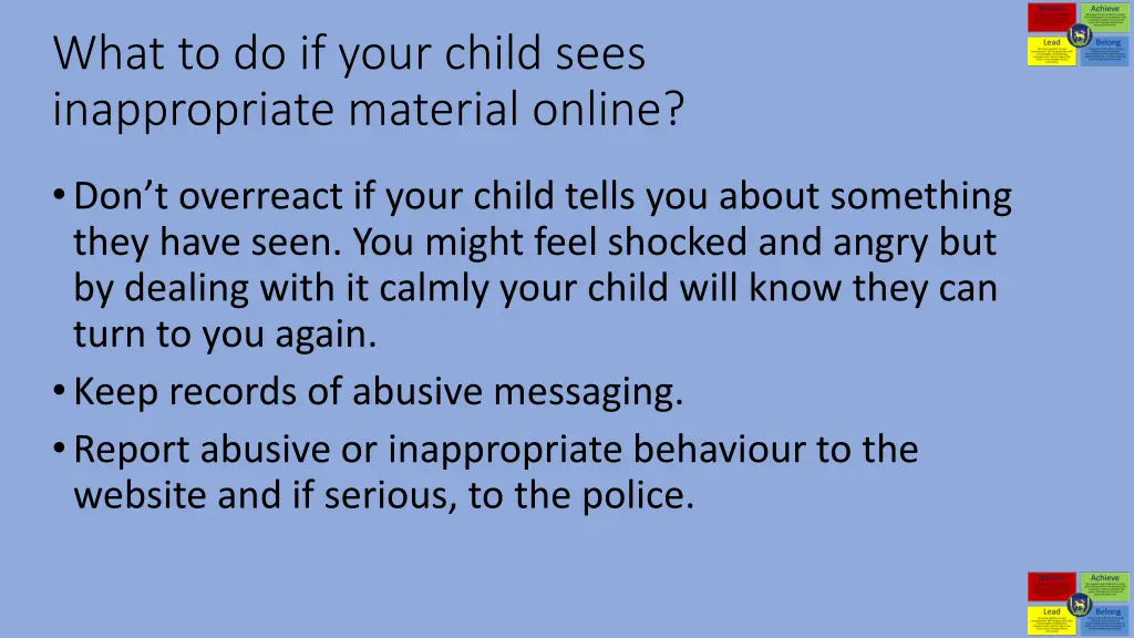 what to do if your child sees inappropriate