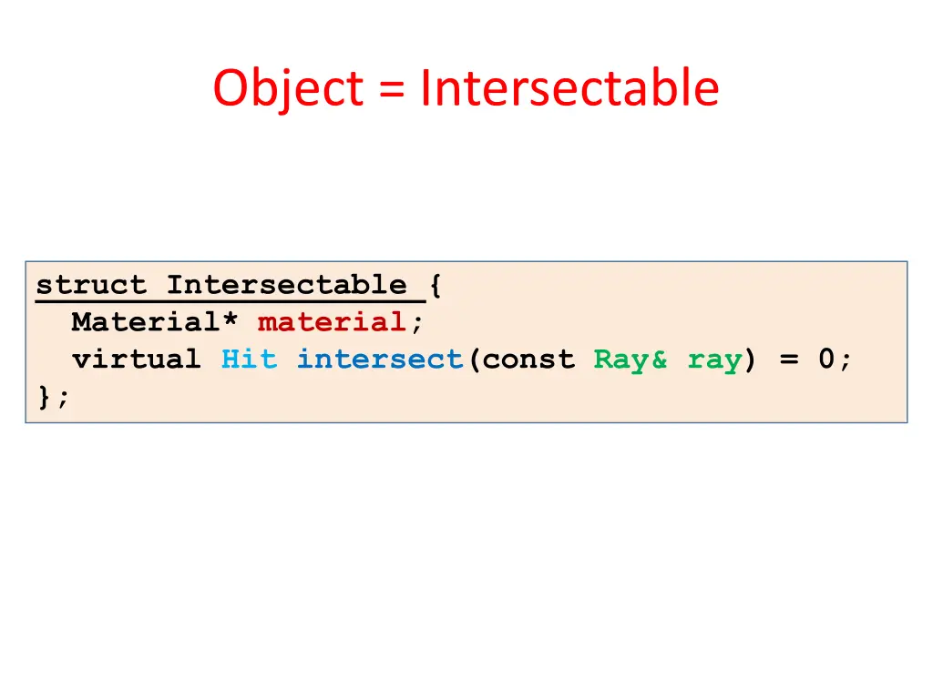 object intersectable