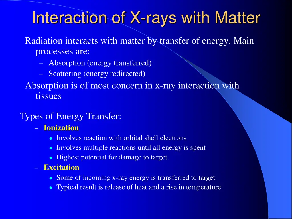 interaction of x rays with matter