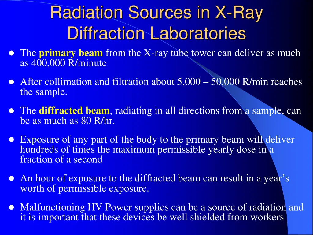 radiation sources in x ray diffraction