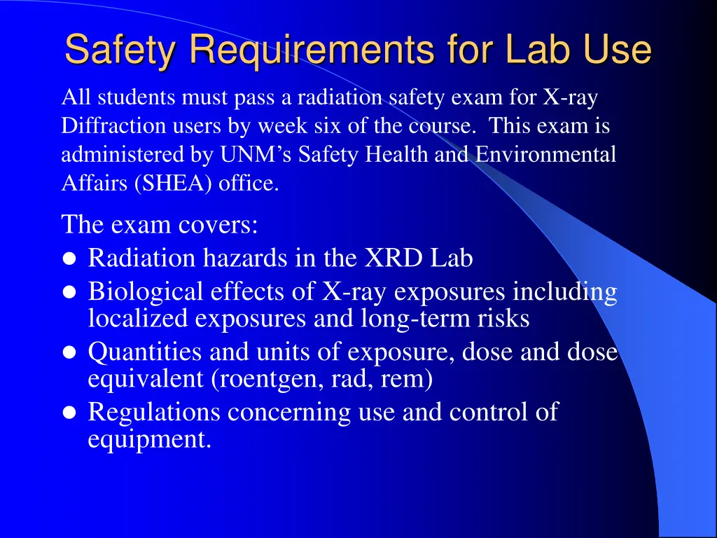 safety requirements for lab use all students must