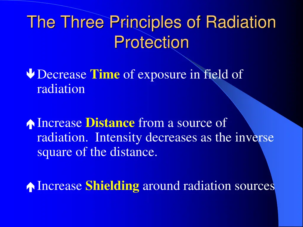 the three principles of radiation protection