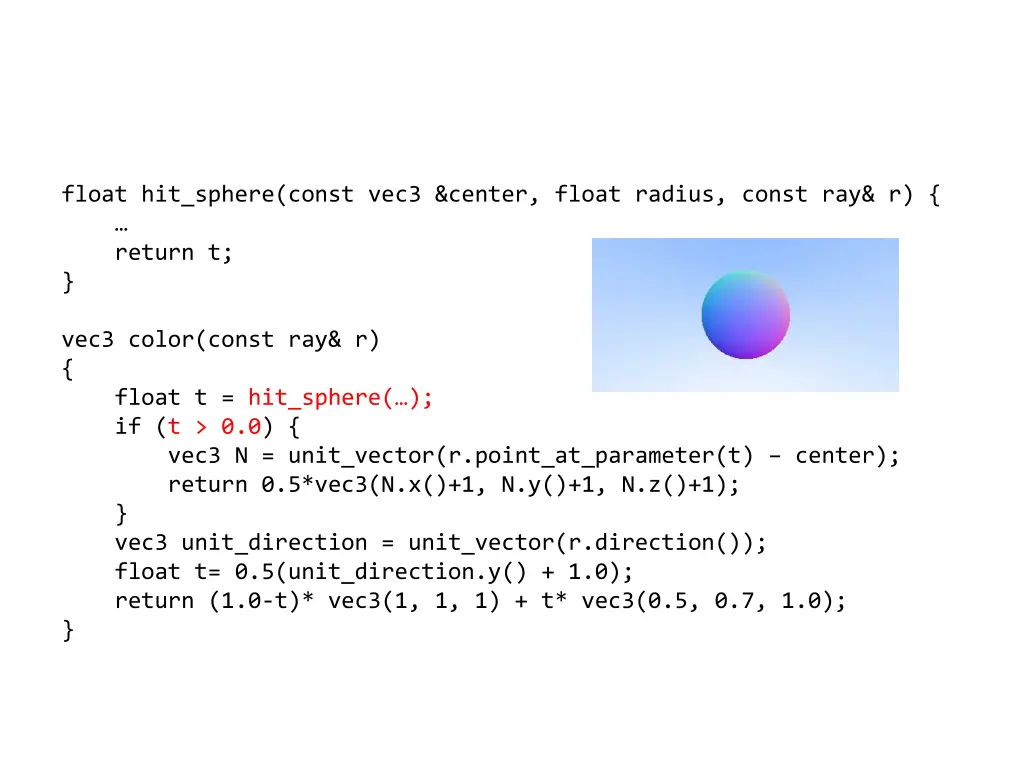 float hit sphere const vec3 center float radius