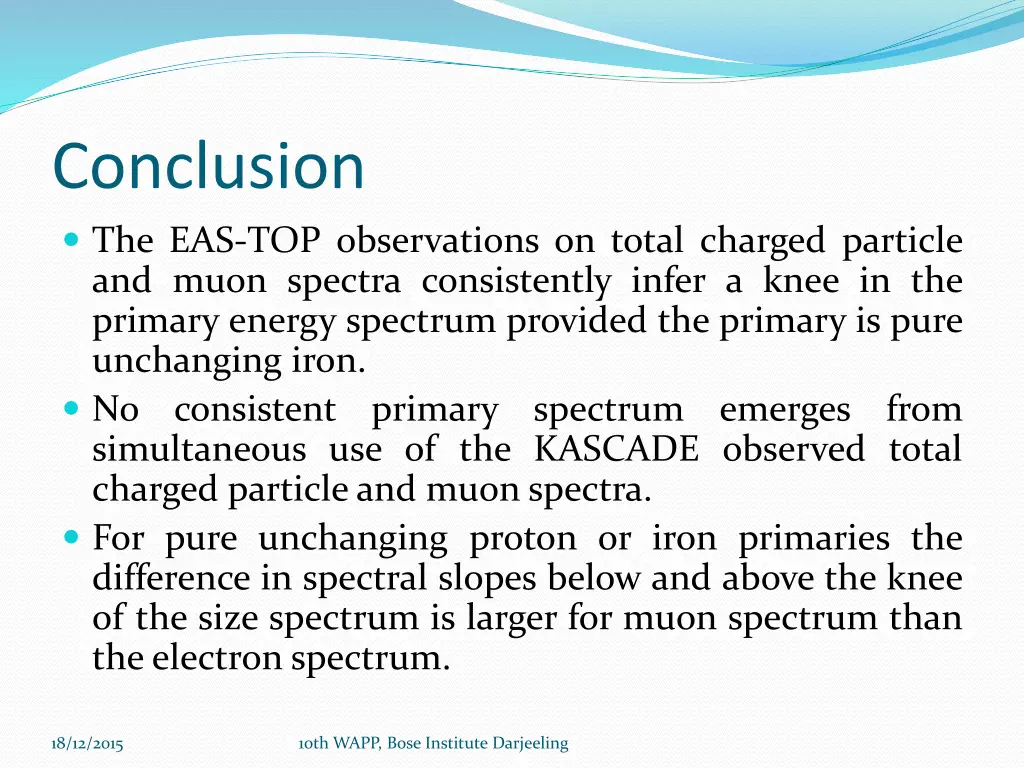 conclusion the eas top observations on total