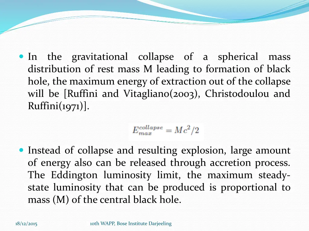 in the gravitational collapse of a spherical mass