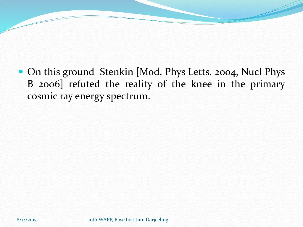 on this ground stenkin mod phys letts 2004 nucl