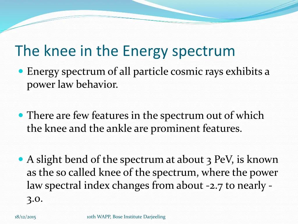 the knee in the energy spectrum