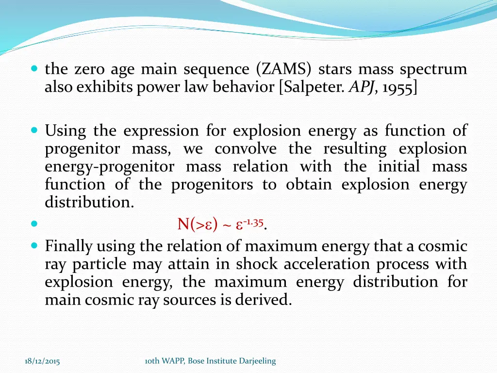 the zero age main sequence zams stars mass