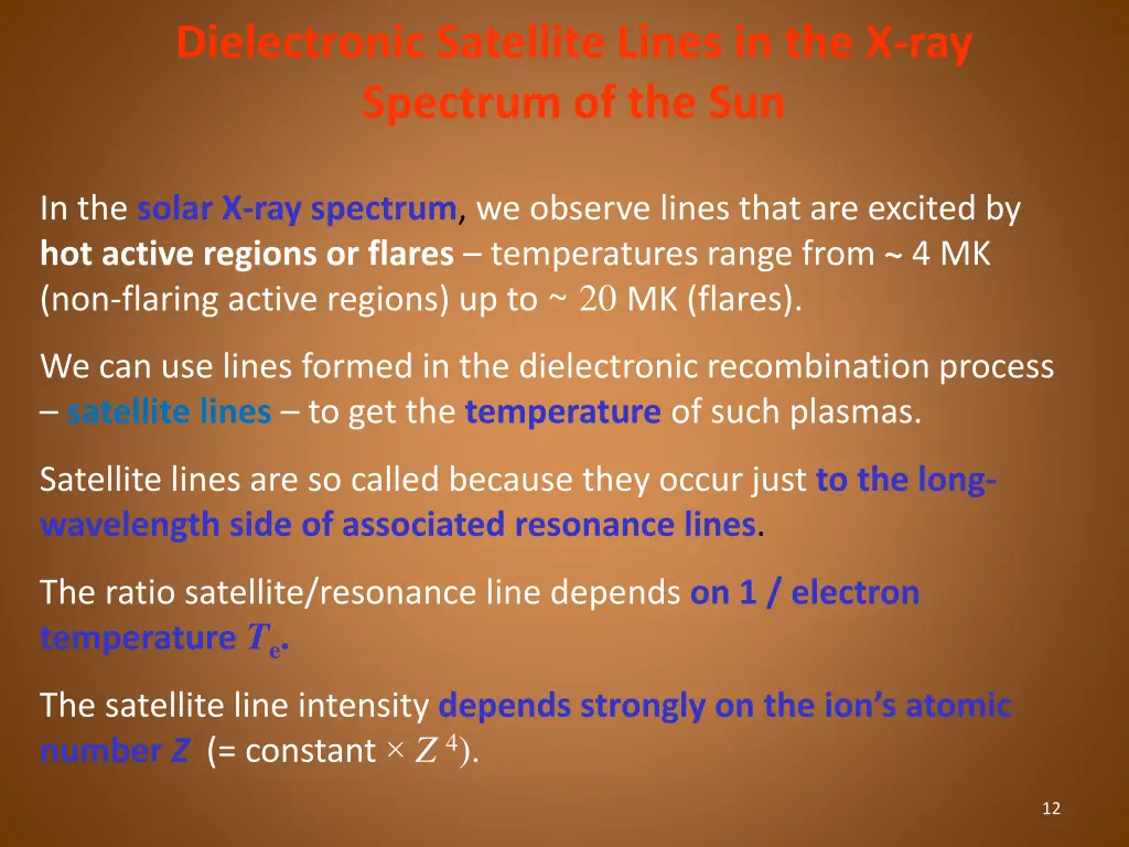 dielectronic satellite lines