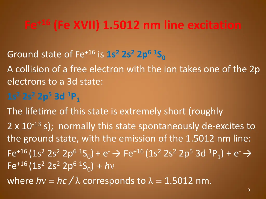 fe 16 fe xvii 1 5012 nm line excitation