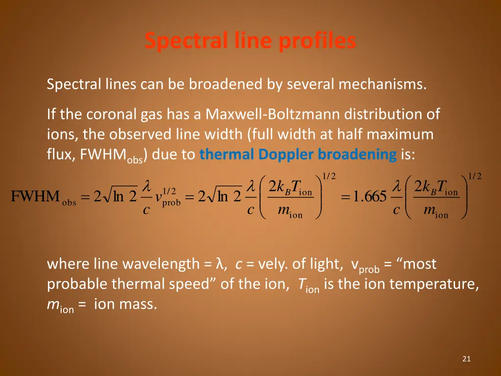 spectral line profiles