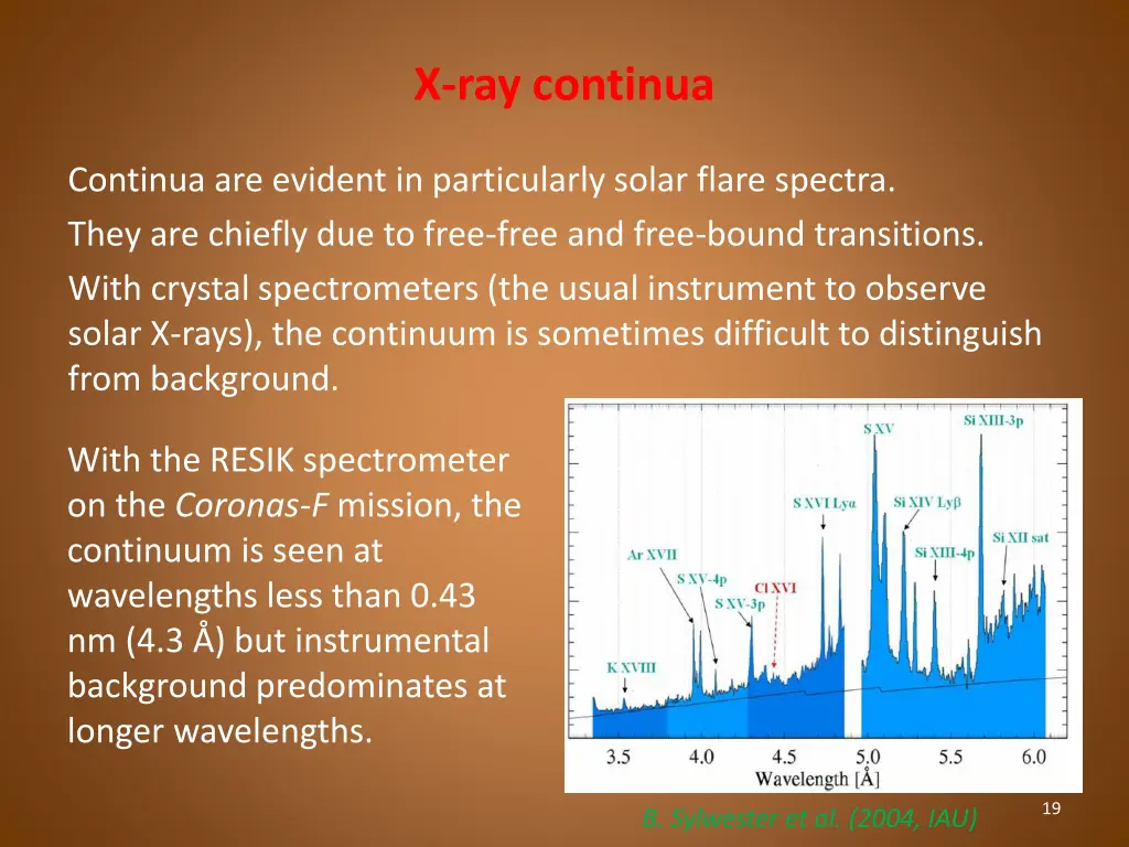 x ray continua