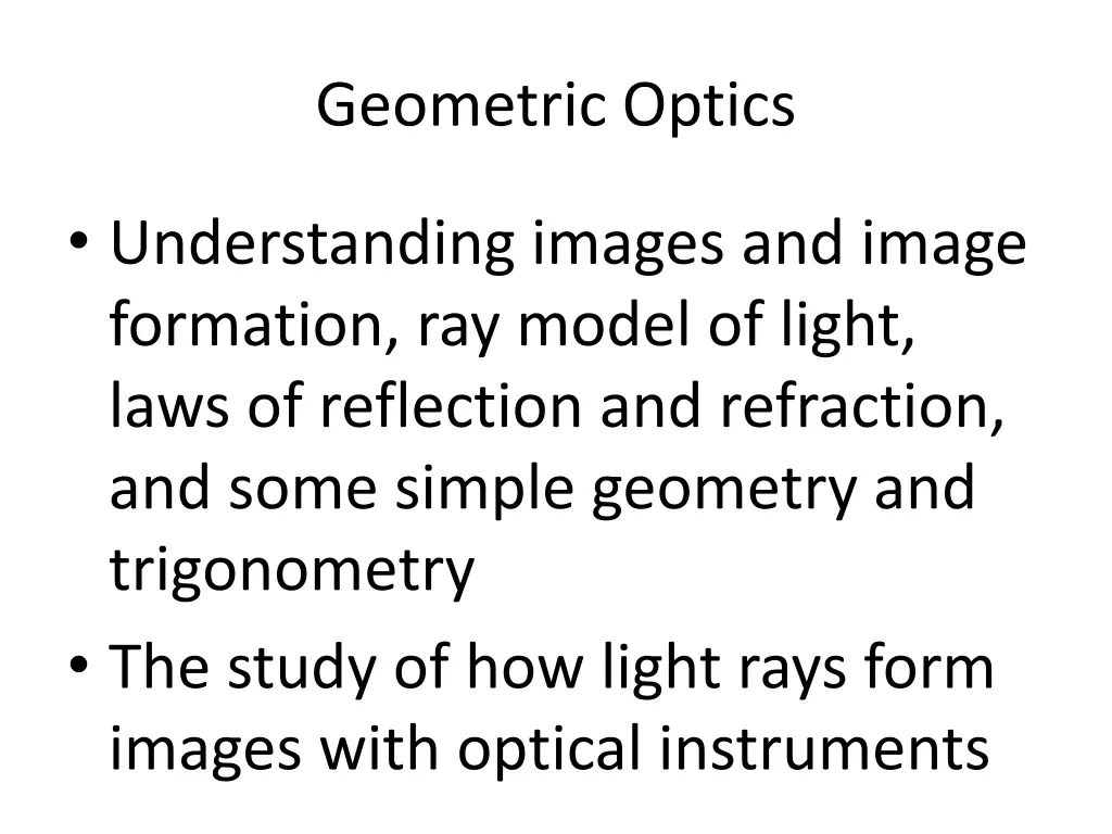 geometric optics 1