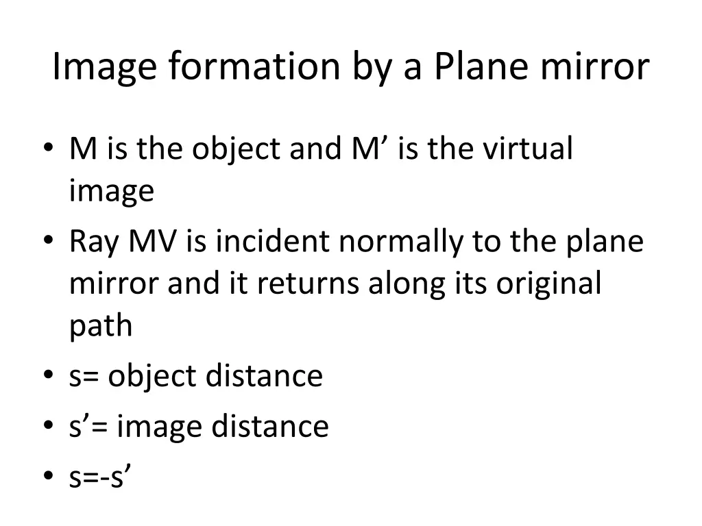 image formation by a plane mirror 3