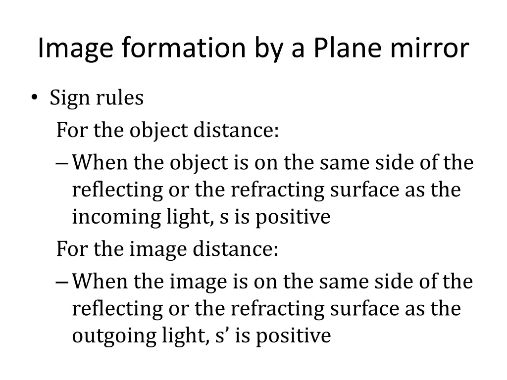 image formation by a plane mirror 4