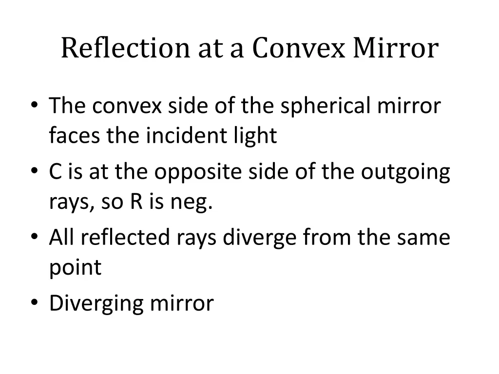 reflection at a convex mirror 1