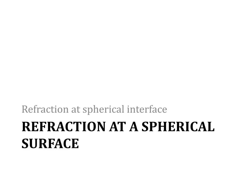 refraction at spherical interface