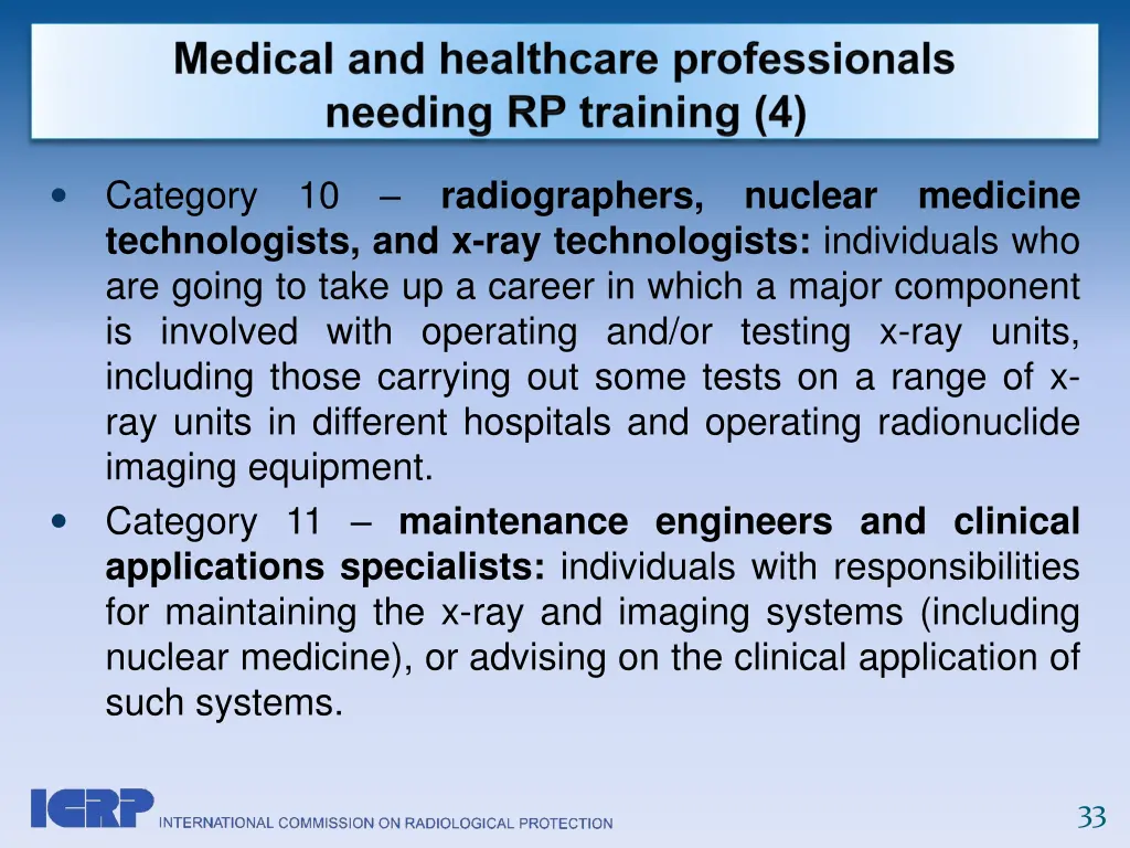 category 10 radiographers nuclear medicine